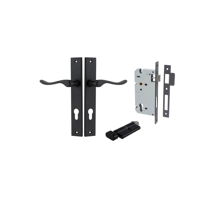 Stirling Lever - Rectangular Backplate Entrance Kit with High Security Lock Matt Black