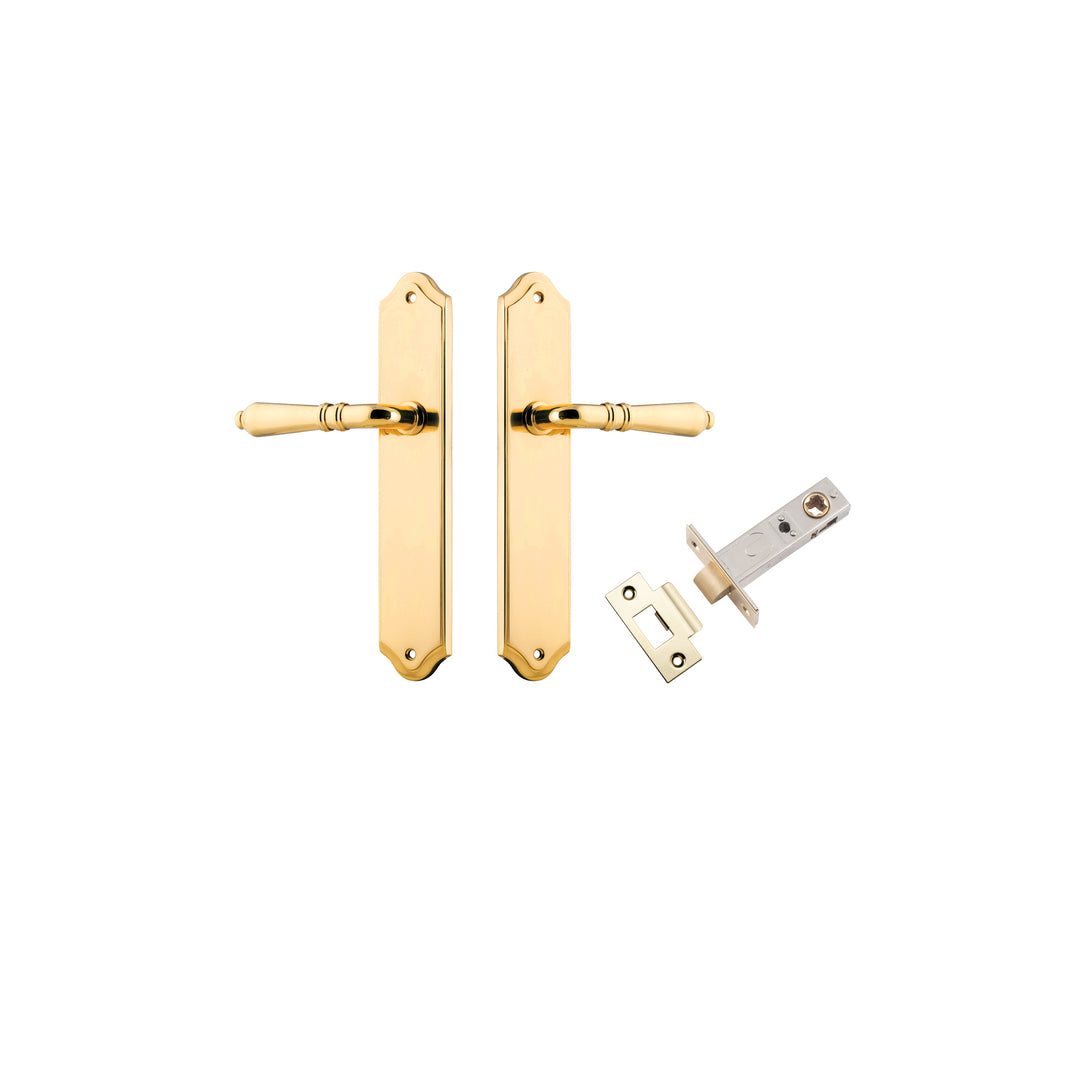 Sarlat Lever - Shouldered Backplate Passage Kit Polished Brass