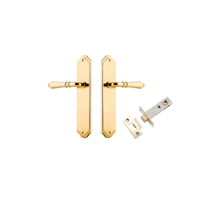 Sarlat Lever - Shouldered Backplate Passage Kit Polished Brass