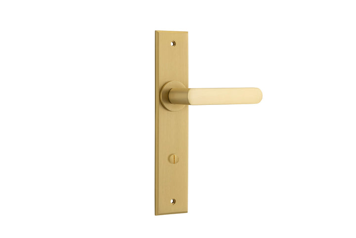 Osaka Lever - Chamfered Backplate Brushed Gold PVD