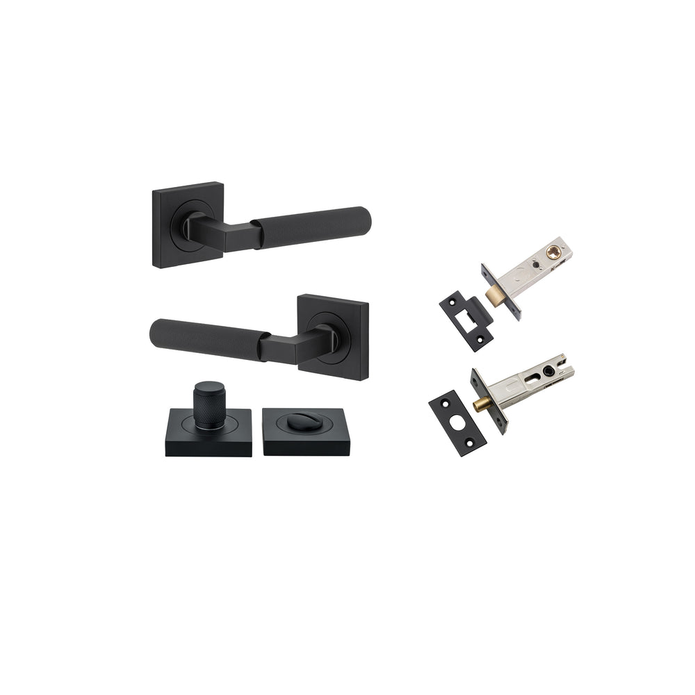 Brunswick Lever - Square Rose Privacy Kit Matt Black