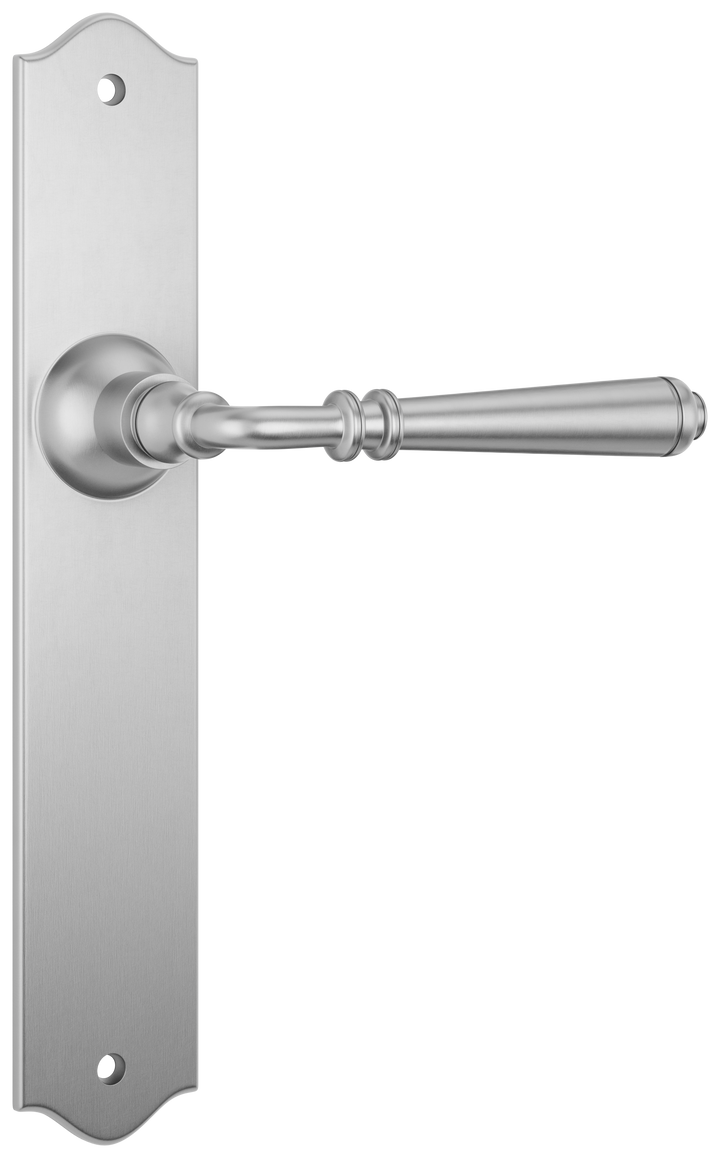 Door Lever Reims Latch Pair Satin Chrome H240xW43xP70mm