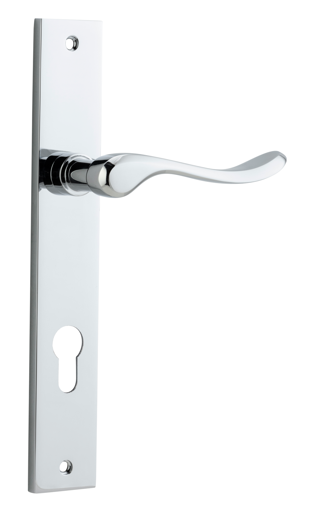 Stirling Lever - Rectangular Backplate Polished Chrome