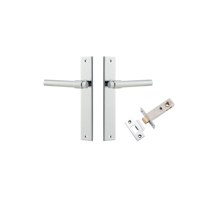 Helsinki Lever - Rectangular Backplate Passage Kit Polished Chrome
