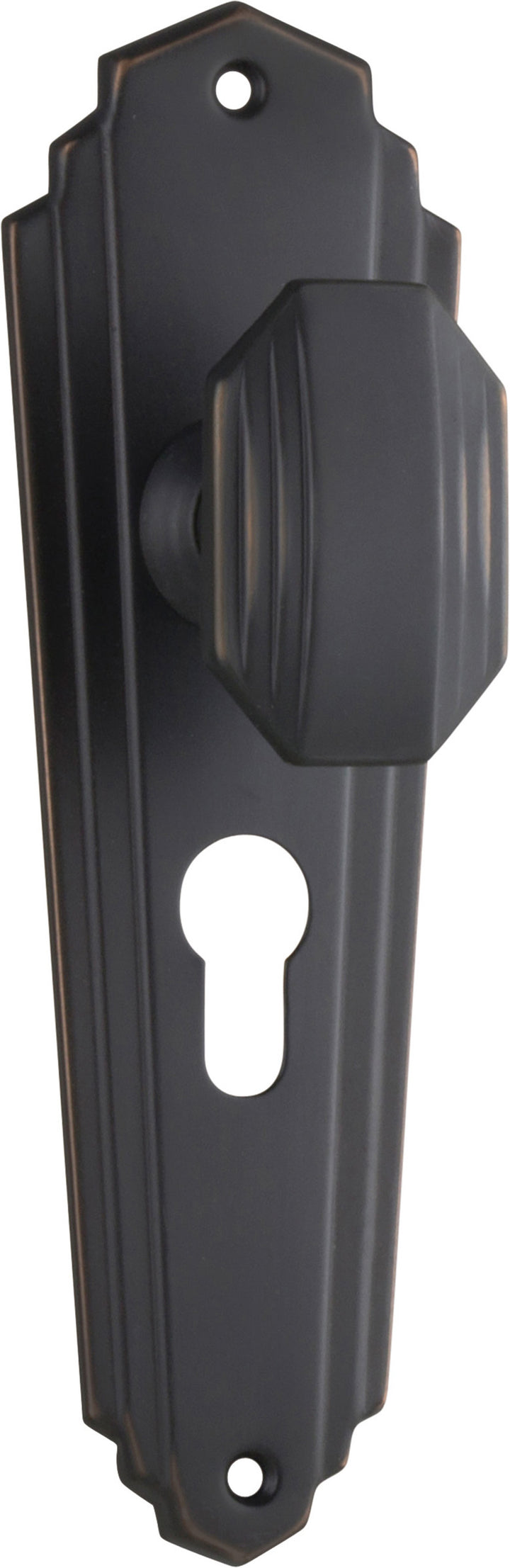 Door Knob Elwood Art Deco Euro Pair Antique Copper H203xW63xP47mm