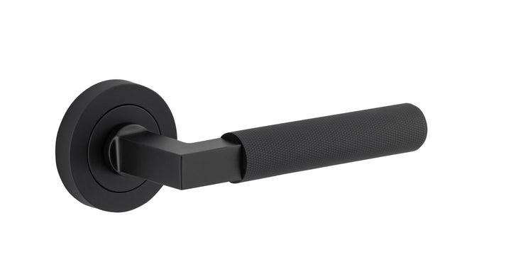 Brunswick Lever - Round Rose Matt Black