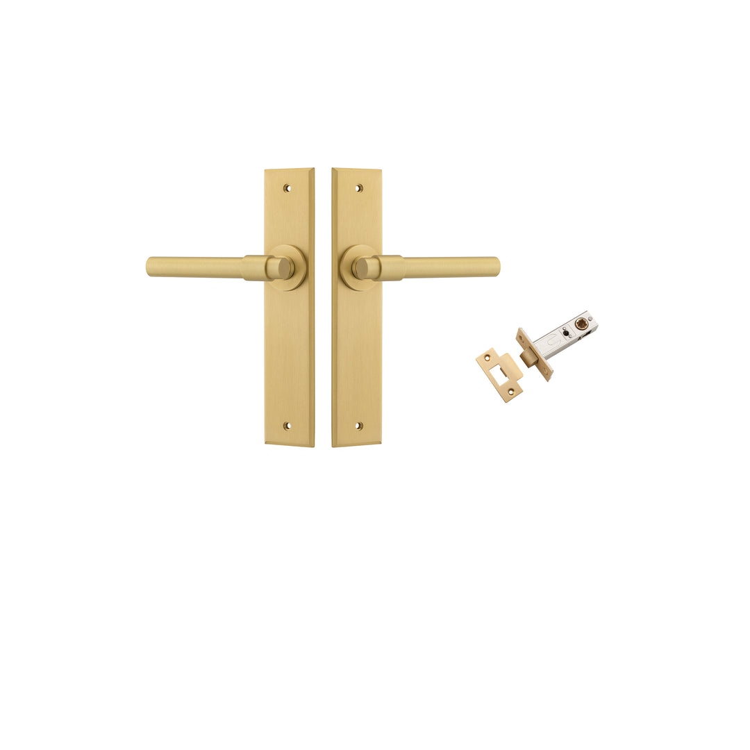 Helsinki Lever - Chamfered Backplate Passage Kit Brushed Gold PVD