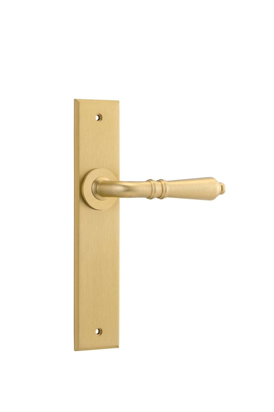 Sarlat Lever - Chamfered Backplate Brushed Gold PVD
