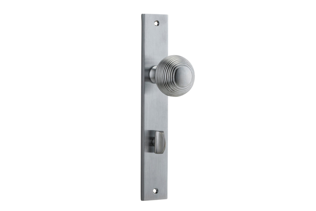 Guildford Knob - Rectangular Backplate Brushed Chrome