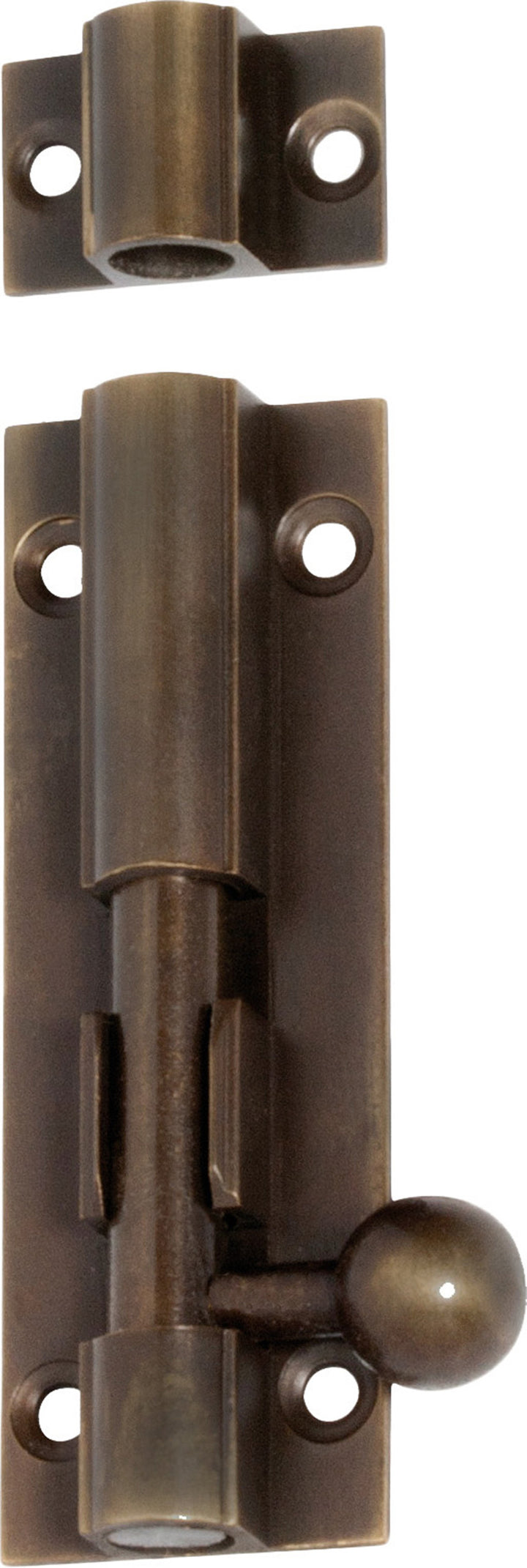 Barrel Bolt Antique Brass L75xW25mm Bolt 7.5mm