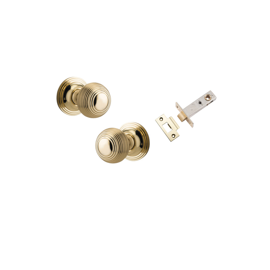 Guildford Knob - Round Rose Passage Kit Polished Brass