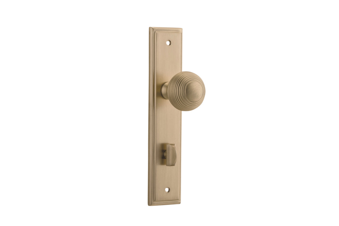 Guildford Knob - Stepped Backplate Brushed Brass