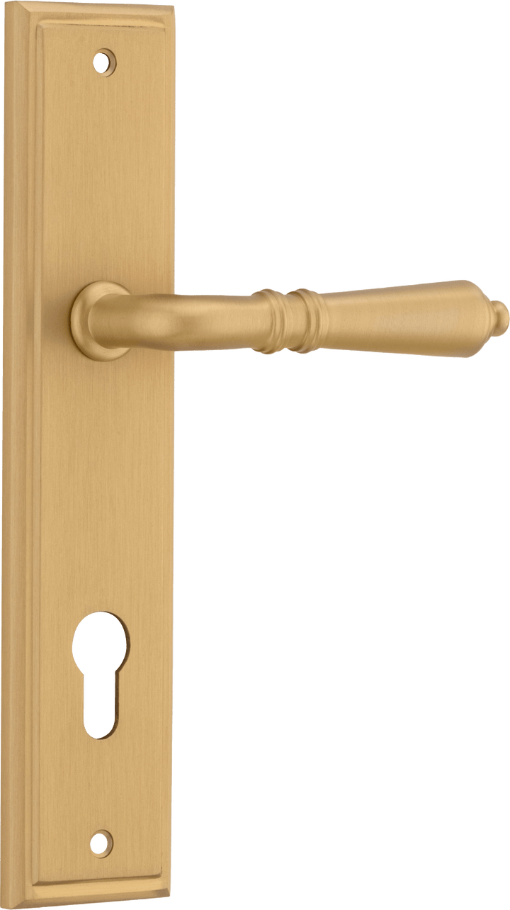 Sarlat Lever - Stepped Backplate Brushed Brass