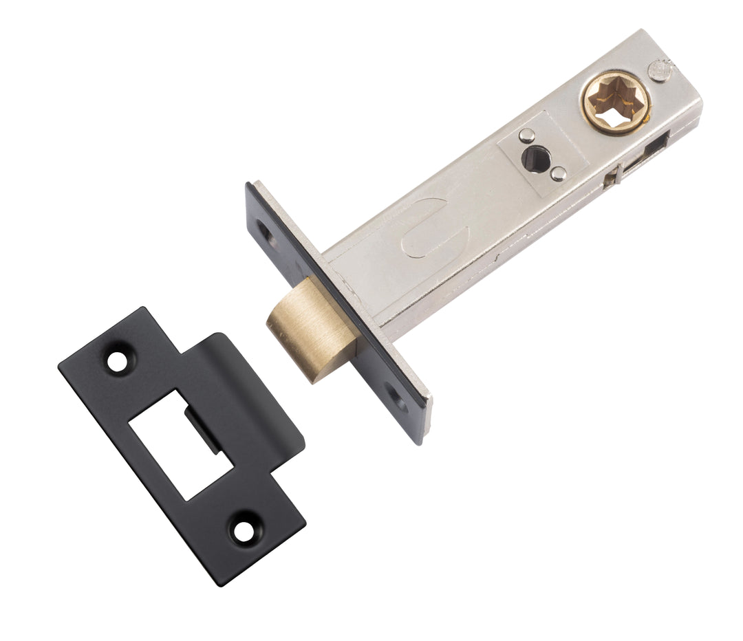 Hard Sprung Split Cam Tube Latch - 70mm Backset Matt Black