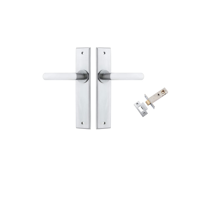 Osaka Lever - Chamfered Backplate Passage Kit Brushed Chrome