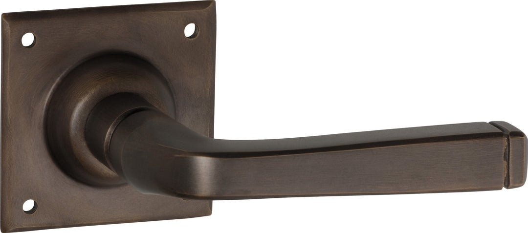 Door Lever Menton Square Rose Pair Antique Brass H60xW60xP70mm
