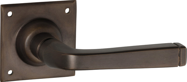 Door Lever Menton Square Rose Pair Antique Brass H60xW60xP70mm