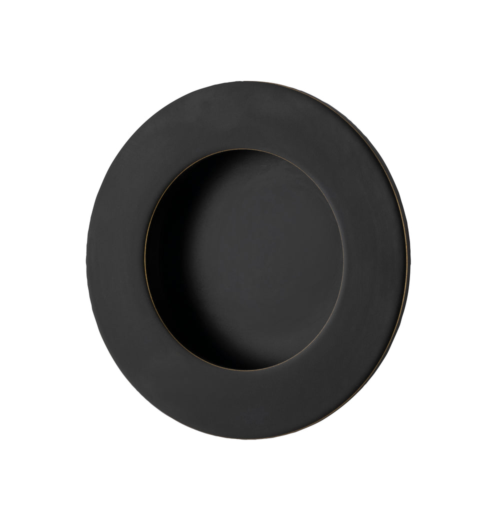 Round Flush Pull Matt Black