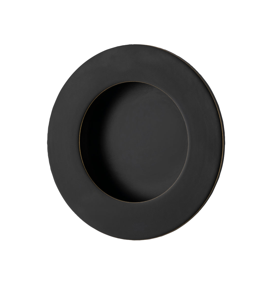 Round Flush Pull Matt Black