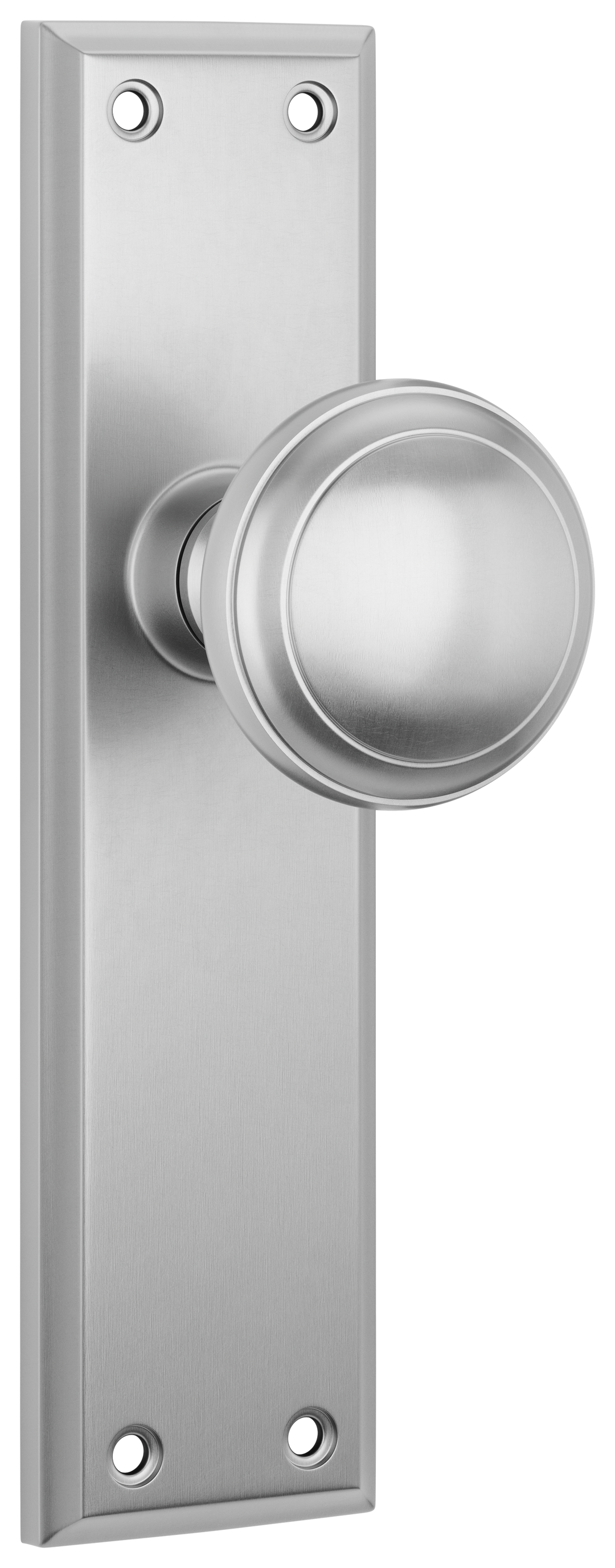Door Knob Milton Latch Pair Satin Chrome H200xW50xP73mm