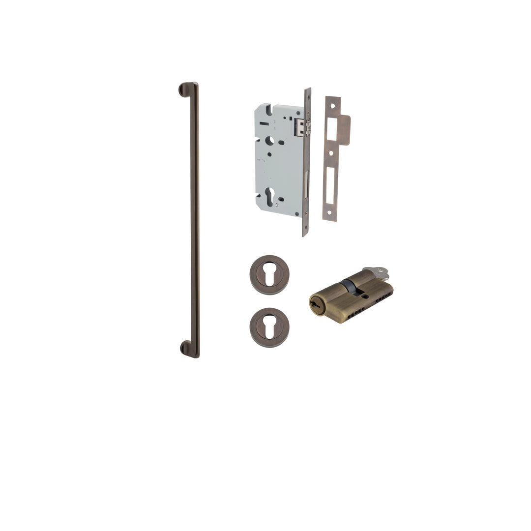 Baltimore Pull Handle - 600mm Entrance Kit with Separate High Security Lock Signature Brass