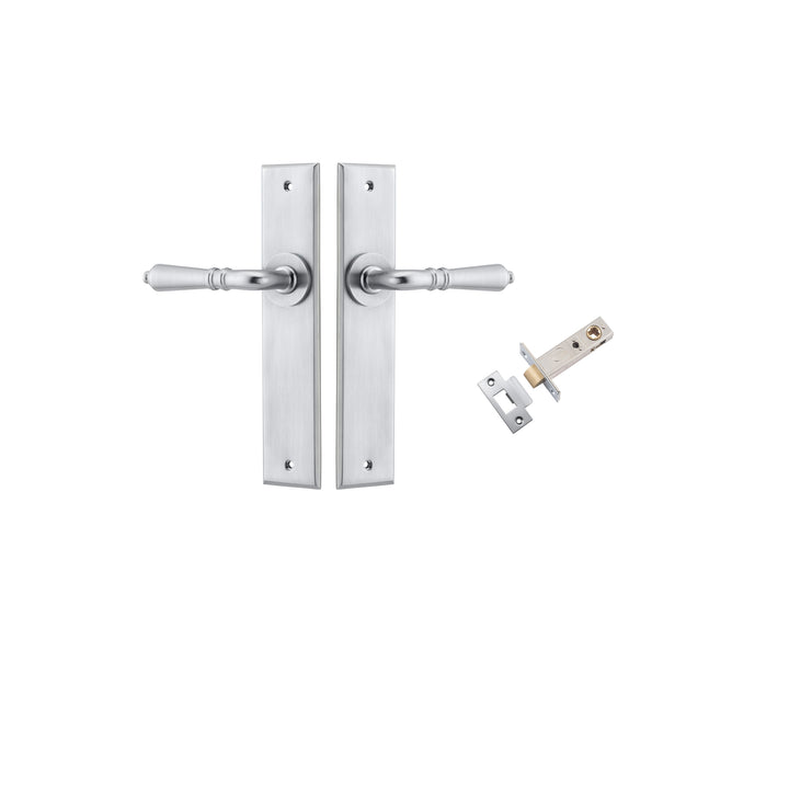 Sarlat Lever - Chamfered Backplate Passage Kit Brushed Chrome