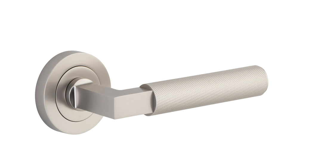 Brunswick Lever - Round Rose Satin Nickel