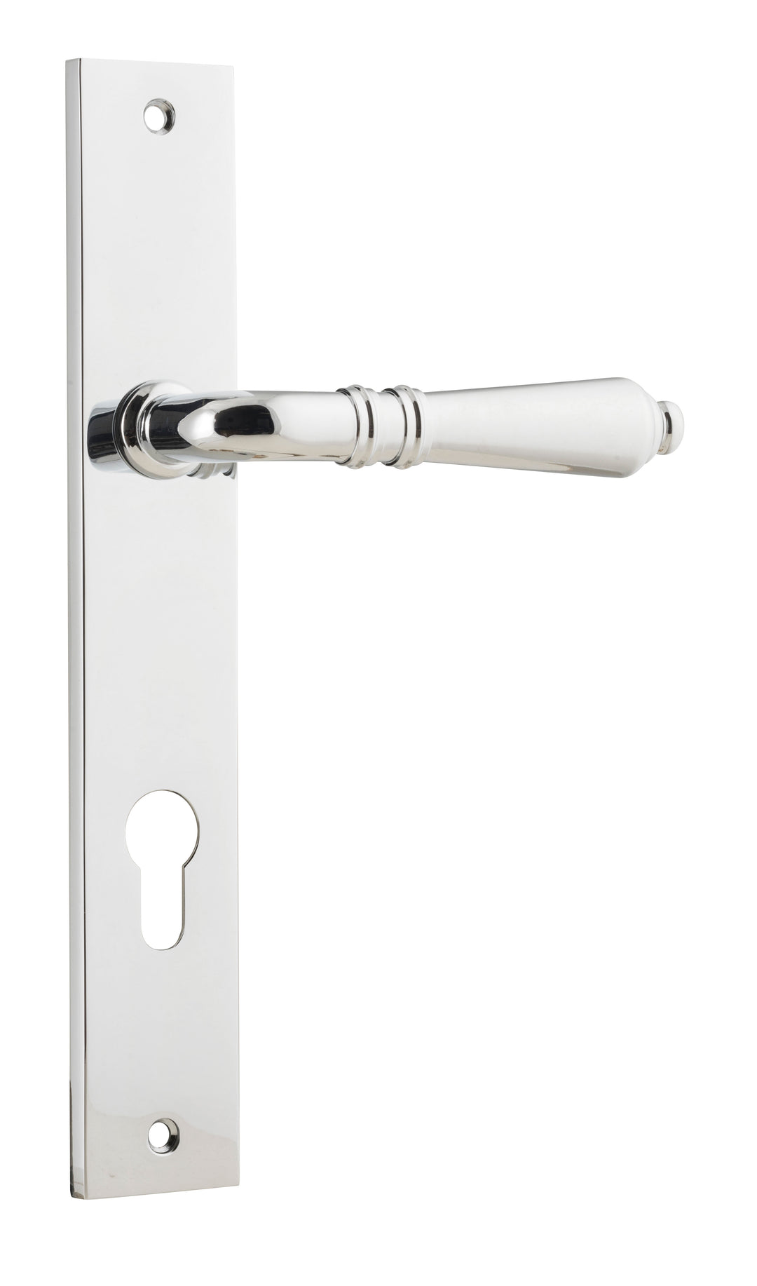 Sarlat Lever - Rectangular Backplate Polished Chrome
