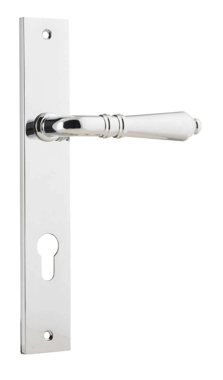 Sarlat Lever - Rectangular Backplate Polished Chrome