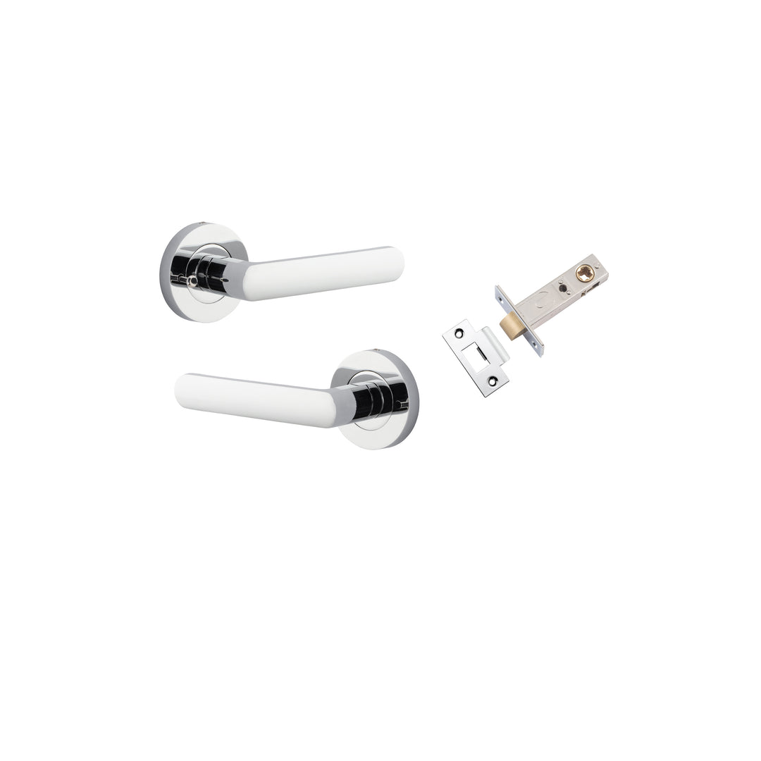 Osaka Lever - Round Rose (Inbuilt Privacy) Polished Chrome