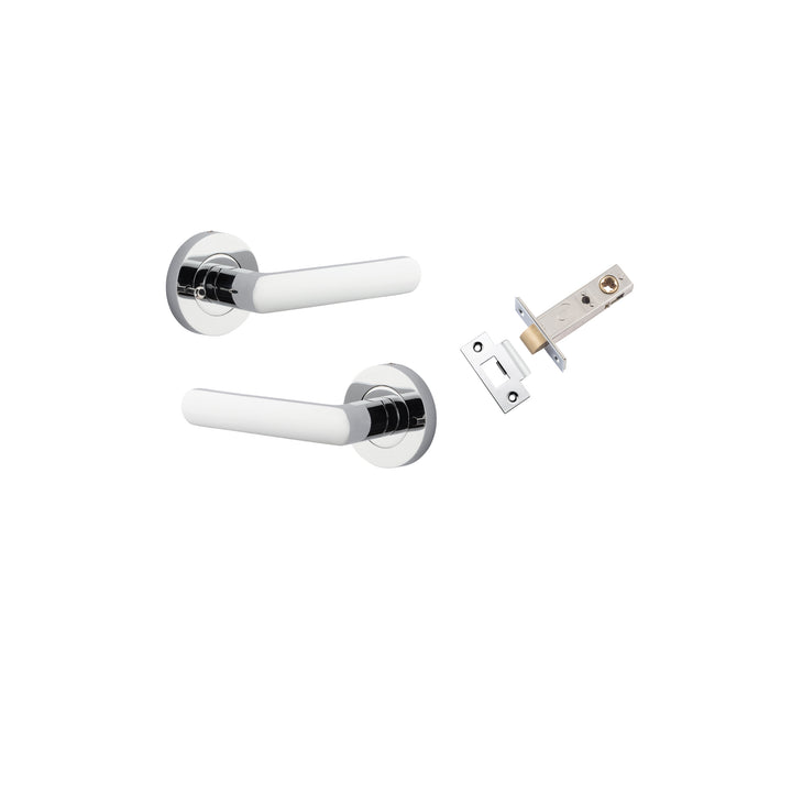 Osaka Lever - Round Rose (Inbuilt Privacy) Polished Chrome