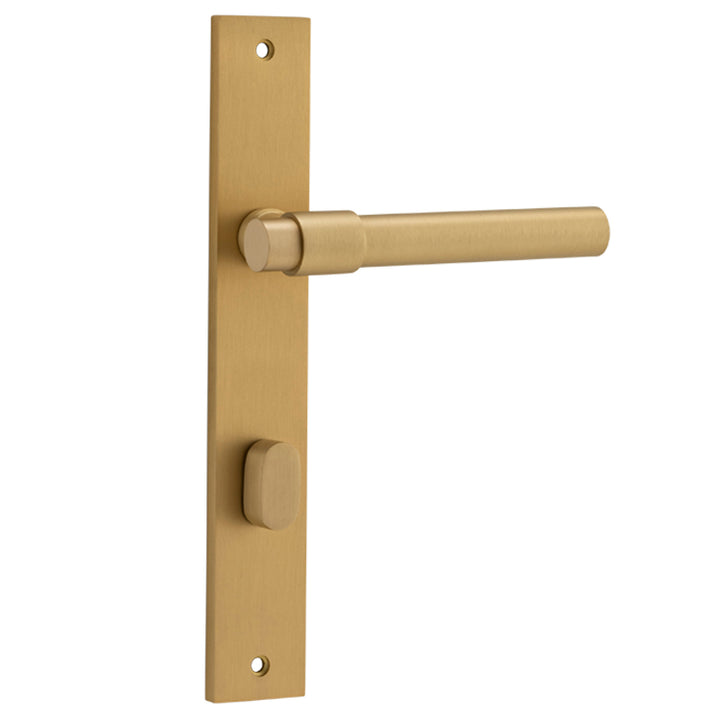 Helsinki Lever - Rectangular Backplate Brushed Brass