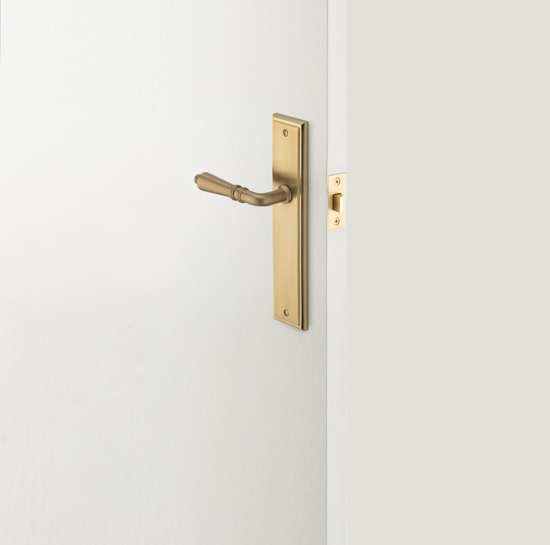 Sarlat Lever - Stepped Backplate Passage Kit Brushed Gold PVD