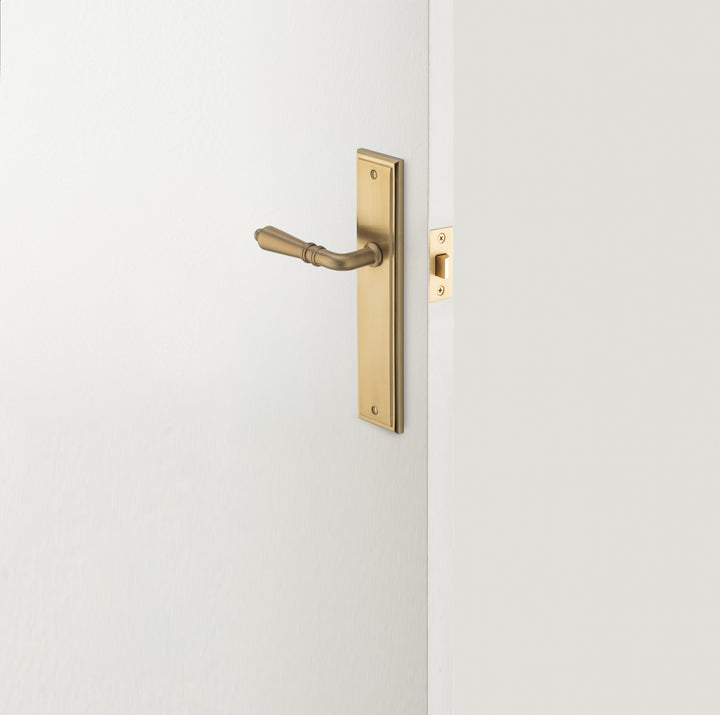 Sarlat Lever - Stepped Backplate Passage Kit Brushed Gold PVD