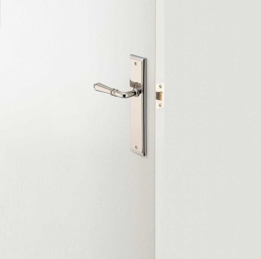 Sarlat Lever - Stepped Backplate Passage Kit Polished Nickel