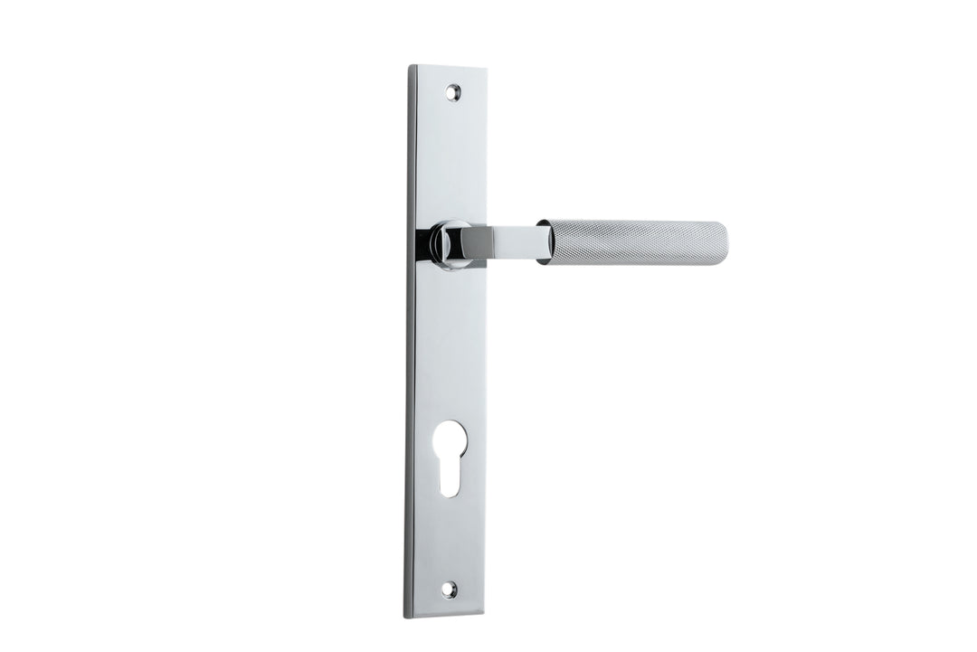 Brunswick Lever - Rectangular Backplate Polished Chrome
