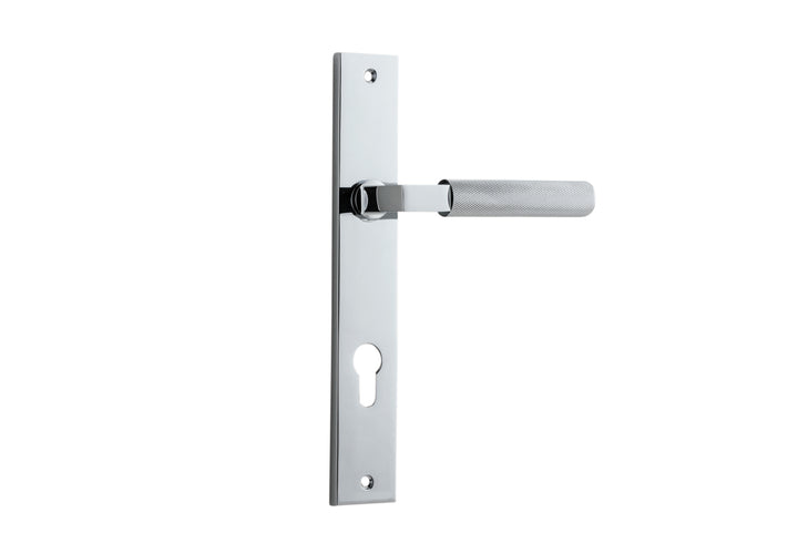 Brunswick Lever - Rectangular Backplate Polished Chrome