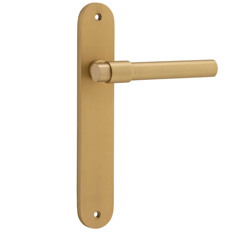 Helsinki Lever - Oval Backplate Brushed Brass