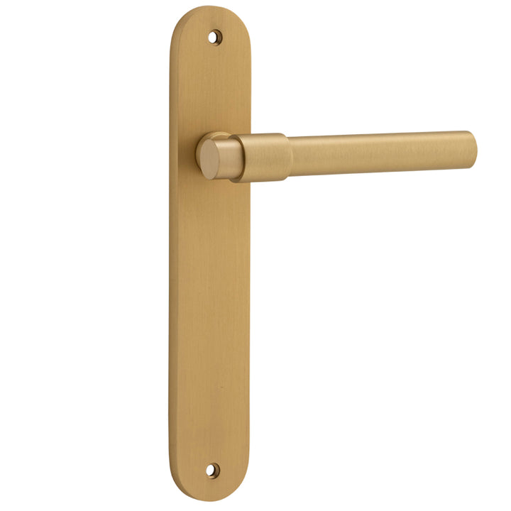 Helsinki Lever - Oval Backplate Brushed Brass