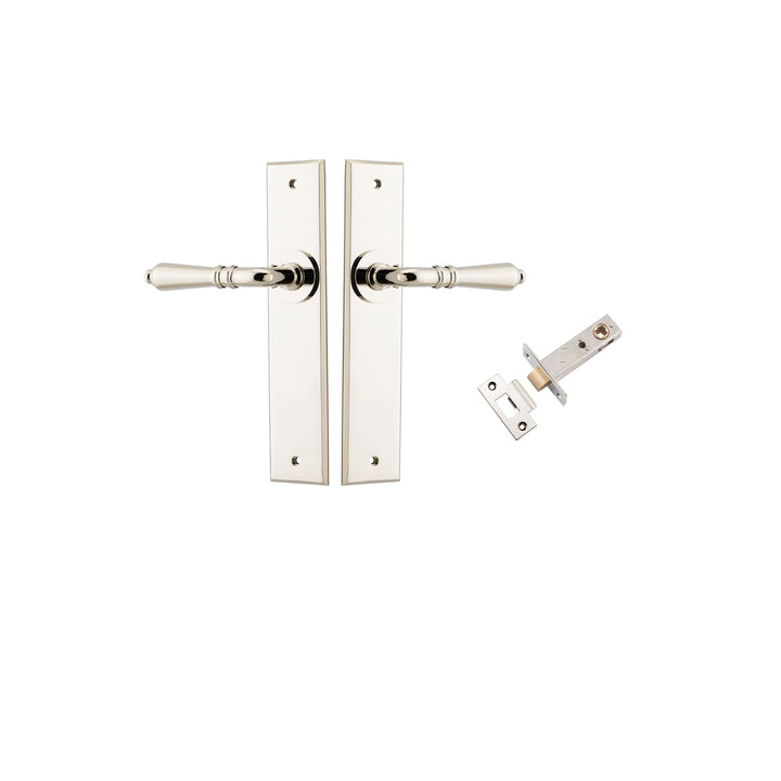 Sarlat Lever - Chamfered Backplate Passage Kit Polished Nickel