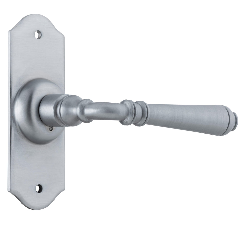 Door Lever Reims Latch Pair Satin Chrome H110xW43xP65mm