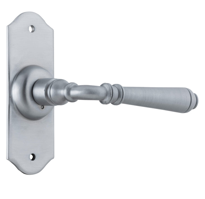 Door Lever Reims Latch Pair Satin Chrome H110xW43xP65mm