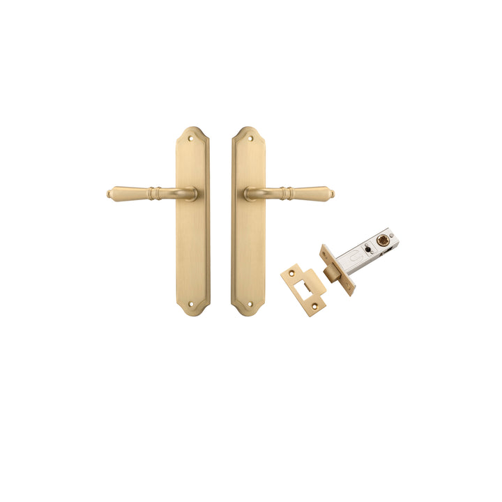 Sarlat Lever - Shouldered Backplate Passage Kit Brushed Brass