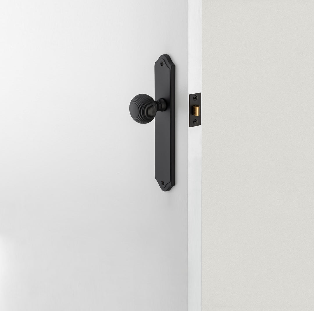 Guildford Knob - Shouldered Backplate Passage Kit Matt Black
