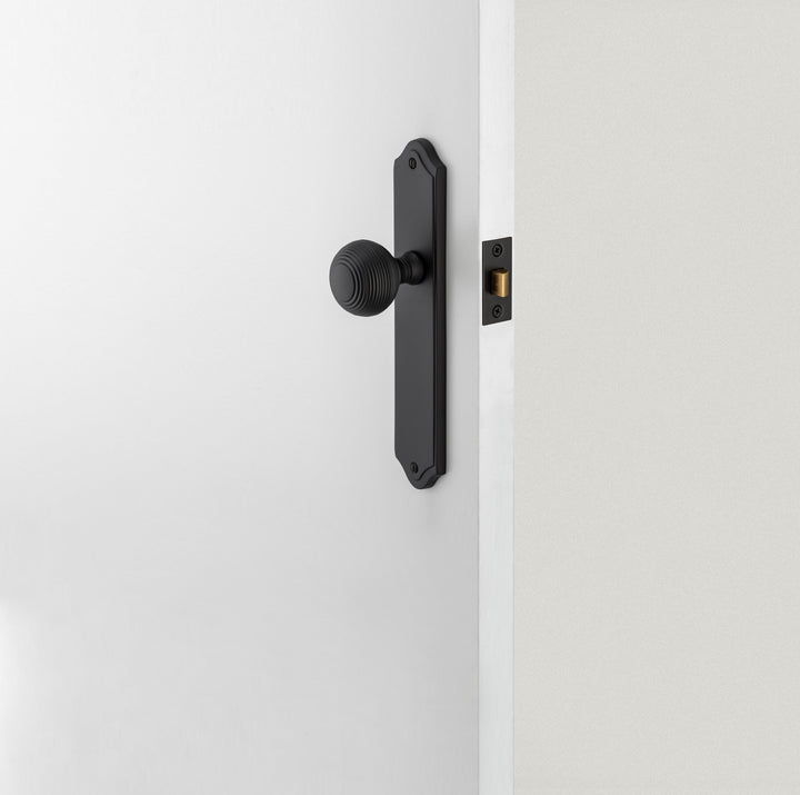 Guildford Knob - Shouldered Backplate Passage Kit Matt Black
