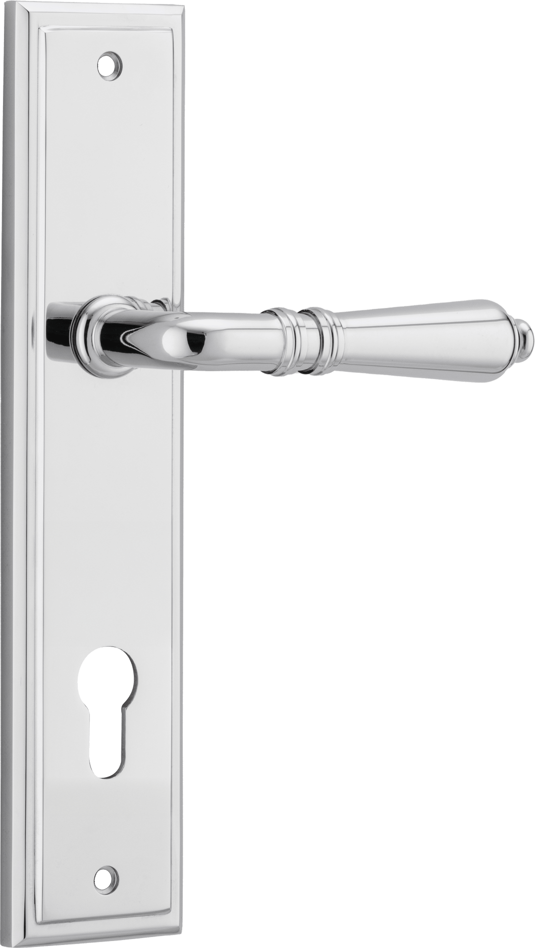 Sarlat Lever - Stepped Backplate Polished Chrome