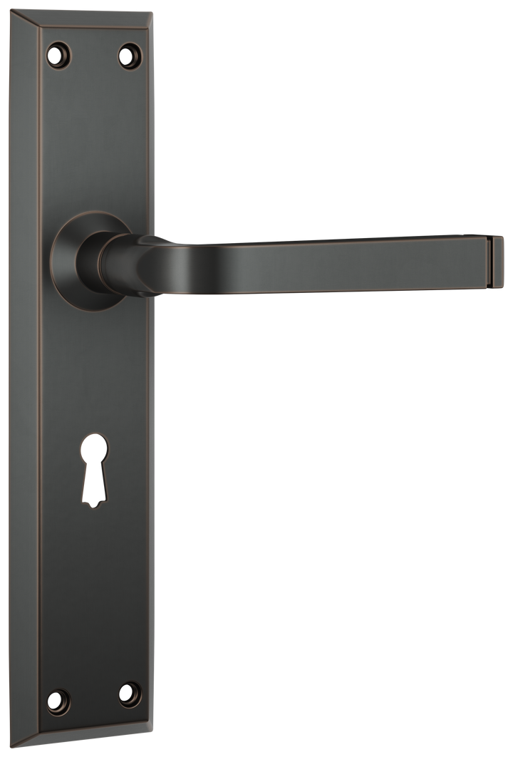 Door Lever Menton Lock Pair Antique Copper H225xW50xP75mm