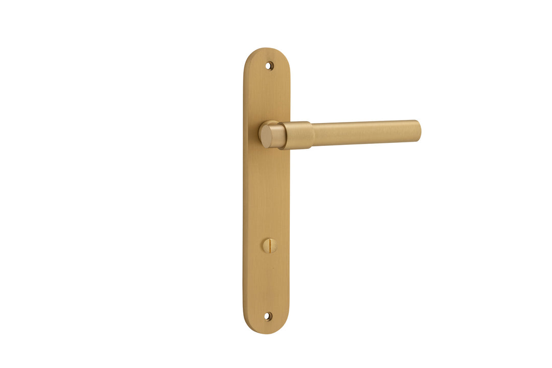 Helsinki Lever - Oval Backplate Brushed Brass