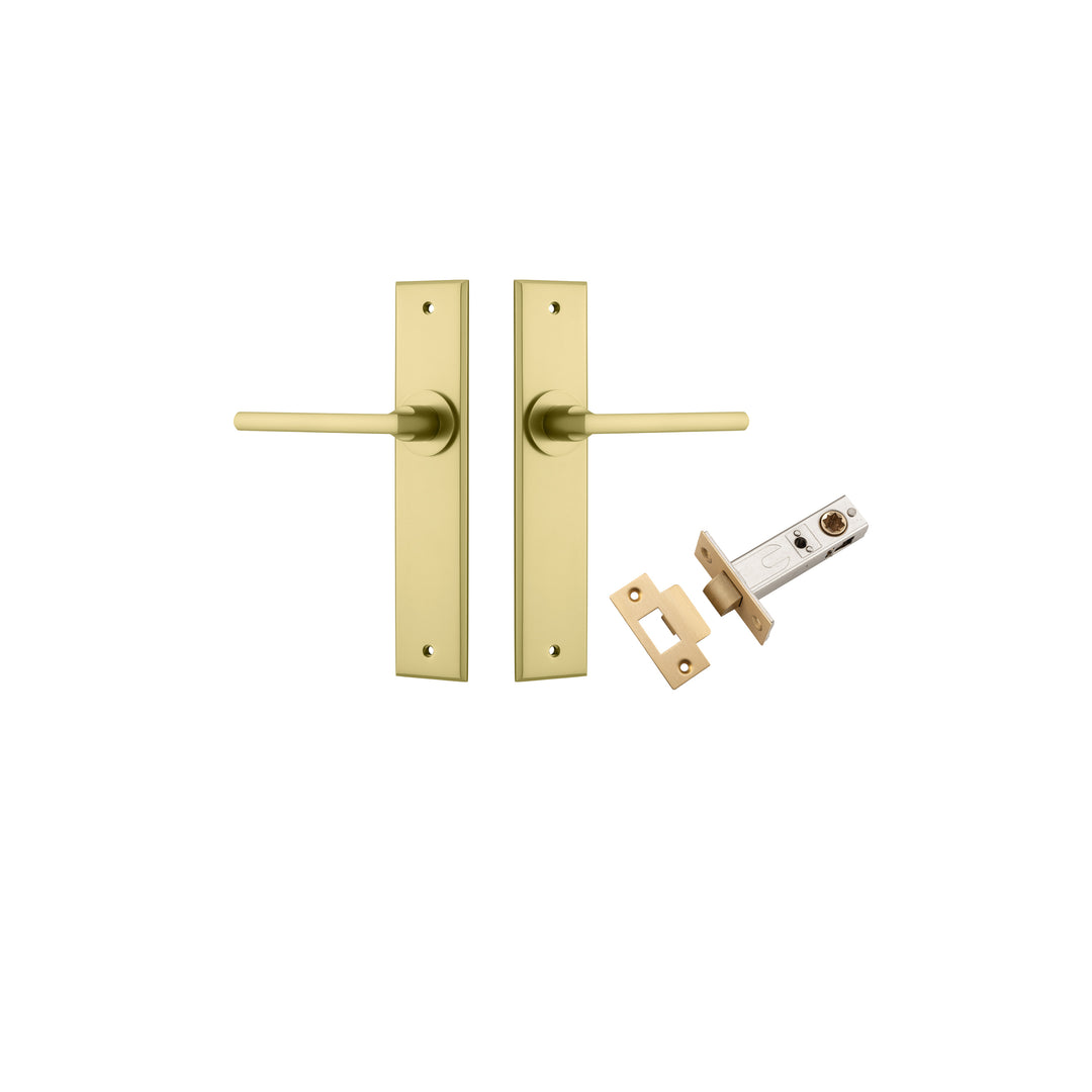 Baltimore Lever - Chamfered Backplate Passage Kit Brushed Gold PVD