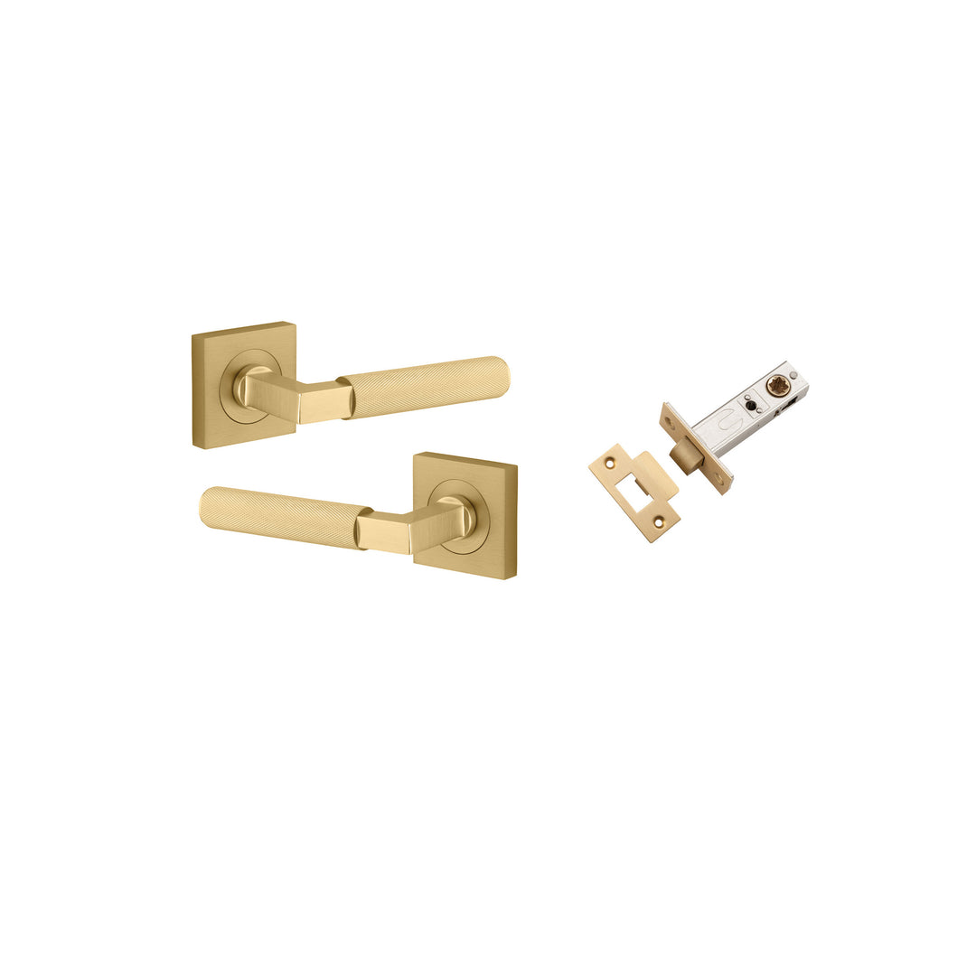 Brunswick Lever - Square Rose Passage Kit Brushed Gold PVD